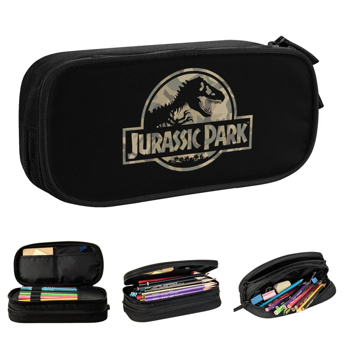 Fashion Jurassic Park Pencil Case Pencilcases Pen for Student Big Capacity Bag Office Zipper Accessories