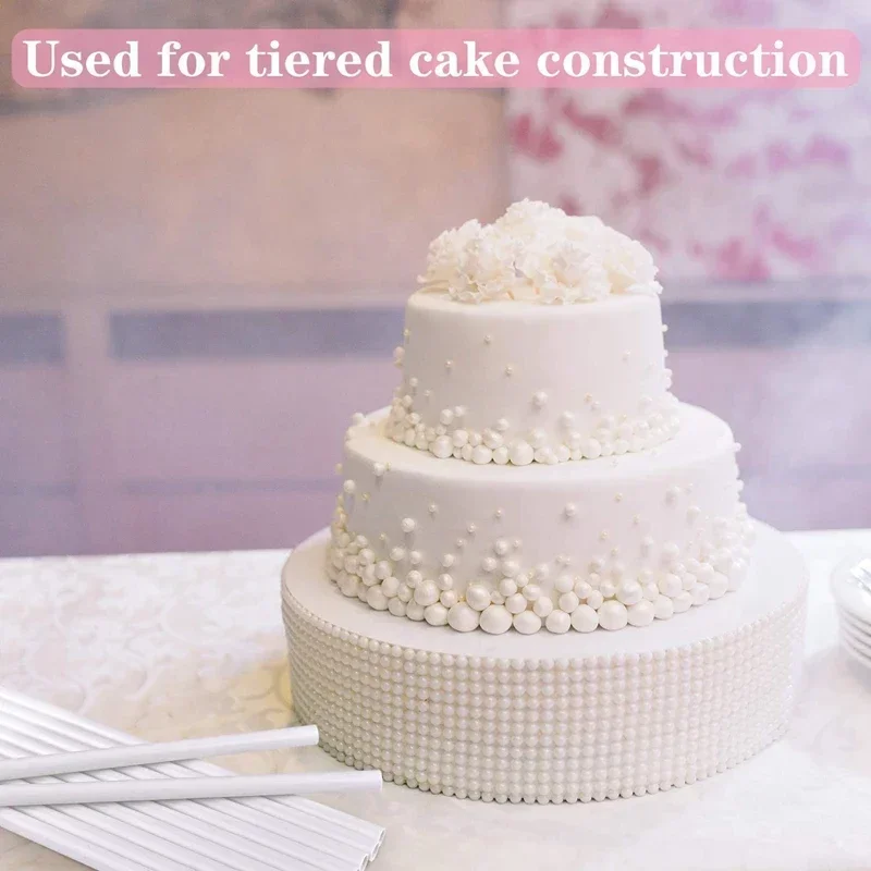 50 Pcs Stacking Cake Straws Cake Support Rods Plastic Dowel Rods Tiered Construction and Stacking Plastic Sticks