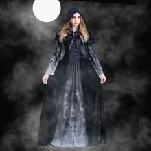  New Halloween Scary Cosplay Costumes for Women Ghost Witch Costume Props Gothic Medieval Dress Sets Vampire Clothing Horror Suit 