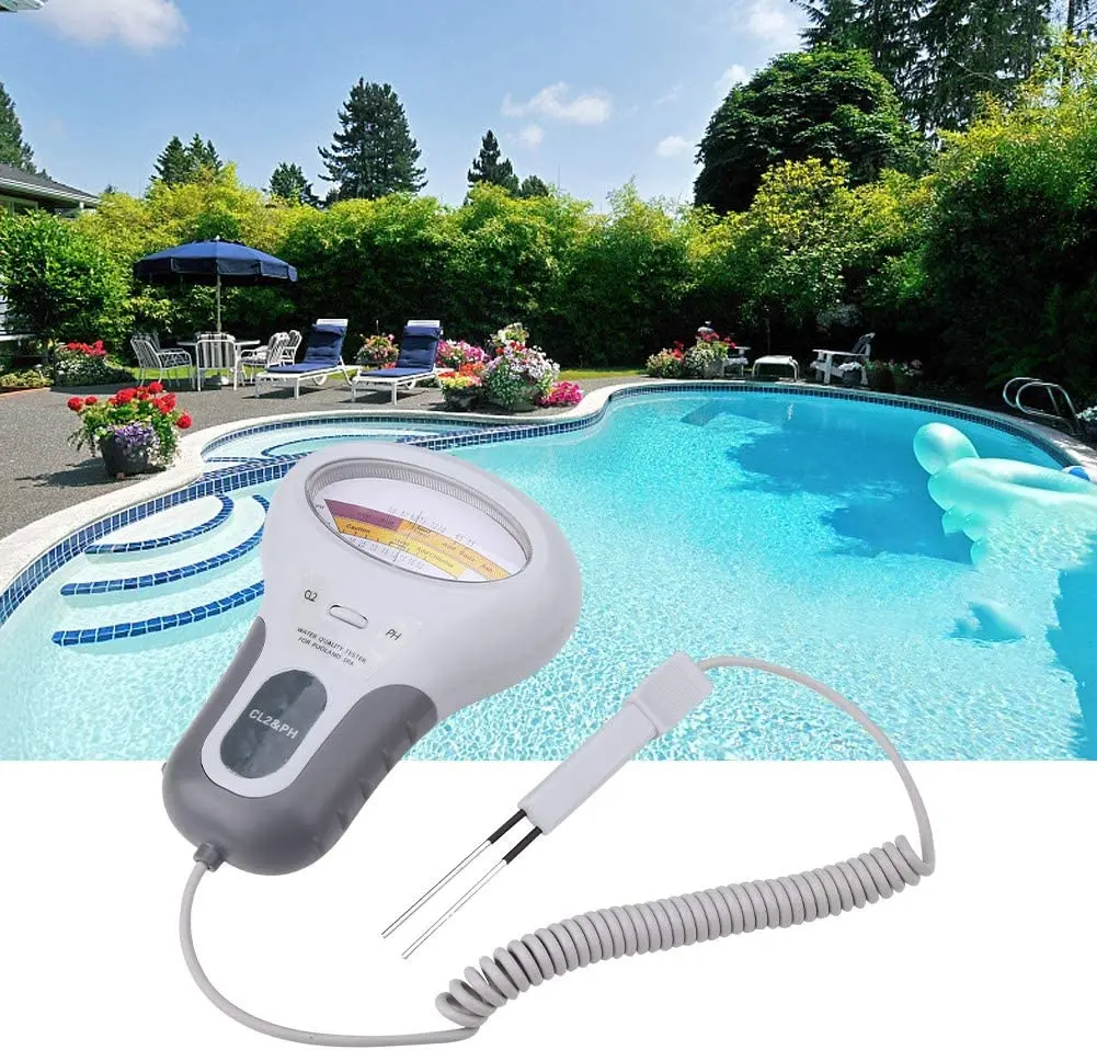water tester,ph meter,water quality detector New 2 in 1 PH Chlorine Meter Chlorine Tester PH Tester Water Quality Testing Device CL2 Measuring For Pool Aquarium