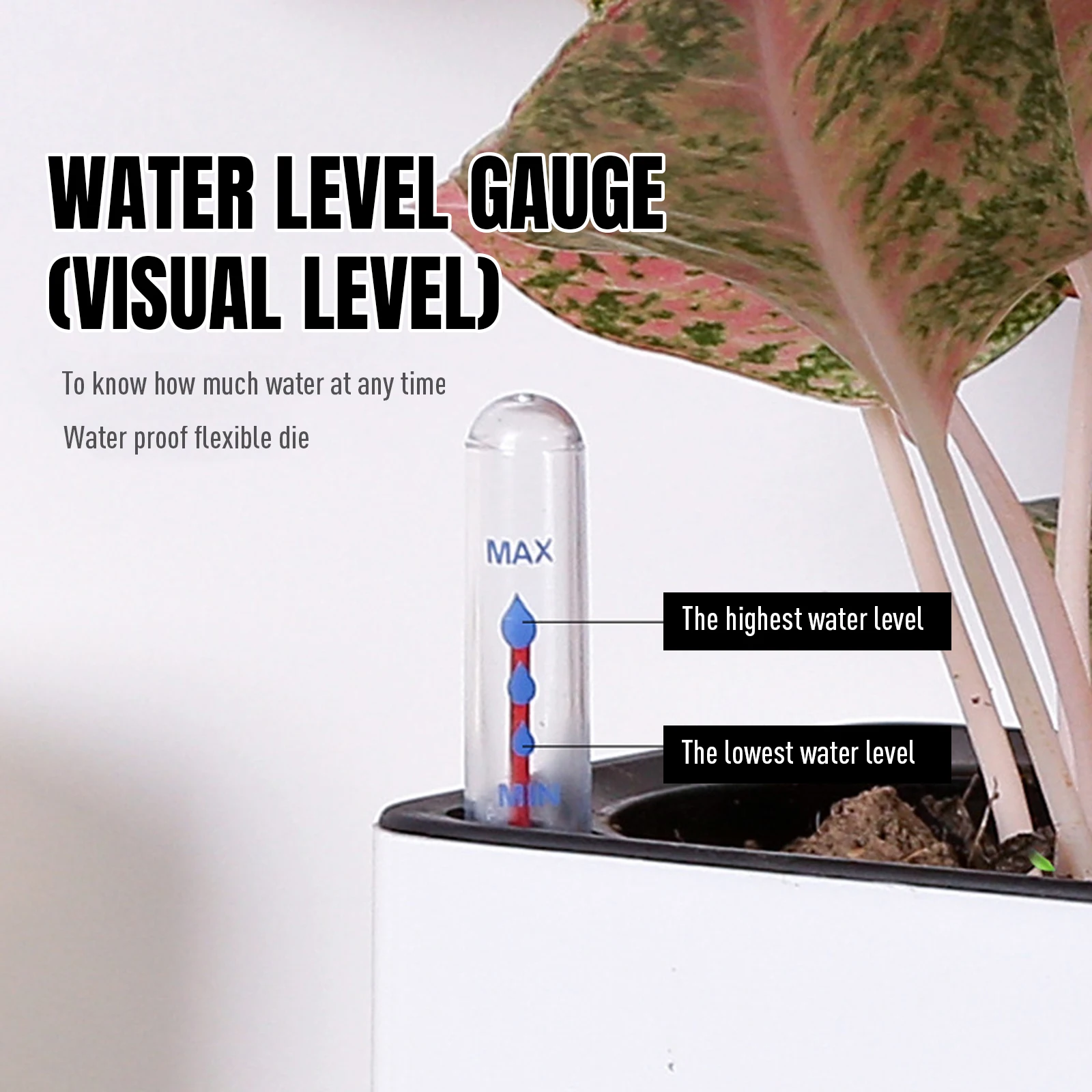 

Soil Moisture Detector Water Level Indicator Gauge Display House Plants Succulents Hydroponic Plant Water Shortage Reminder