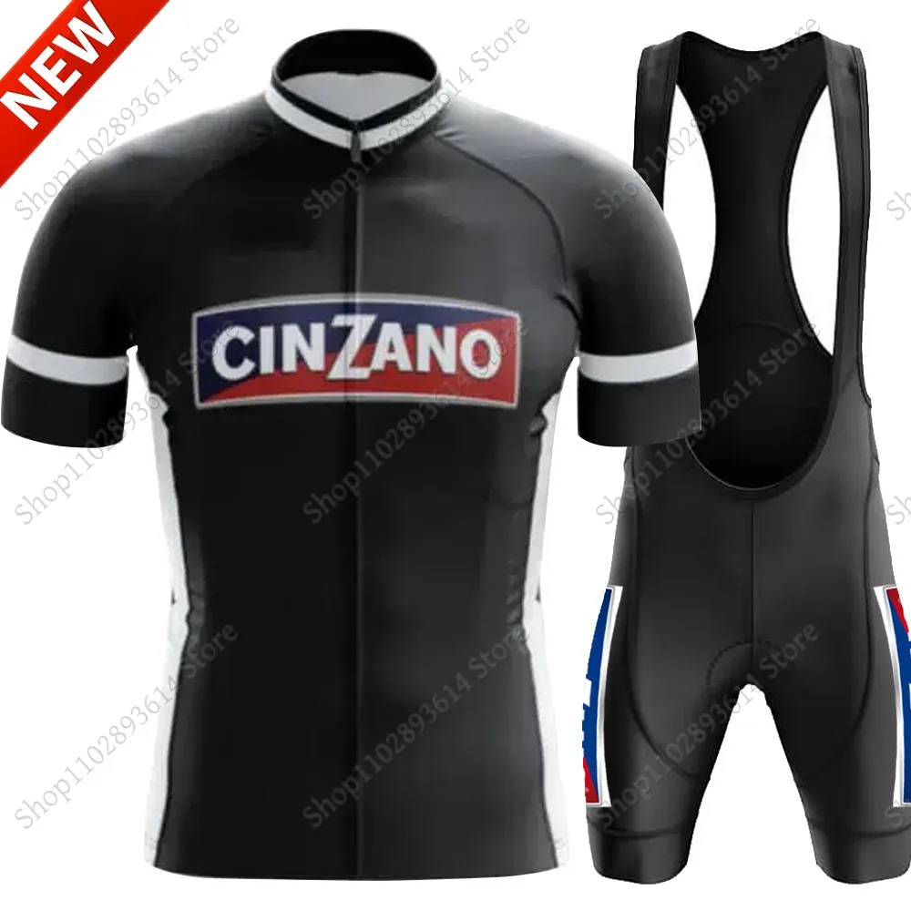 Cinzano-Italy Drink Beer Cycling Jersey Set Short Sleeve Clothing Mens Road Bike Shirts Suit Bicycle Bib Shorts MTB Maillot