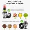 Personal Blender with 2 x 20oz Travel Bottle and Coffee/Spices Jar, Portable Smoothie Blender and Coffee Grinder in One 2