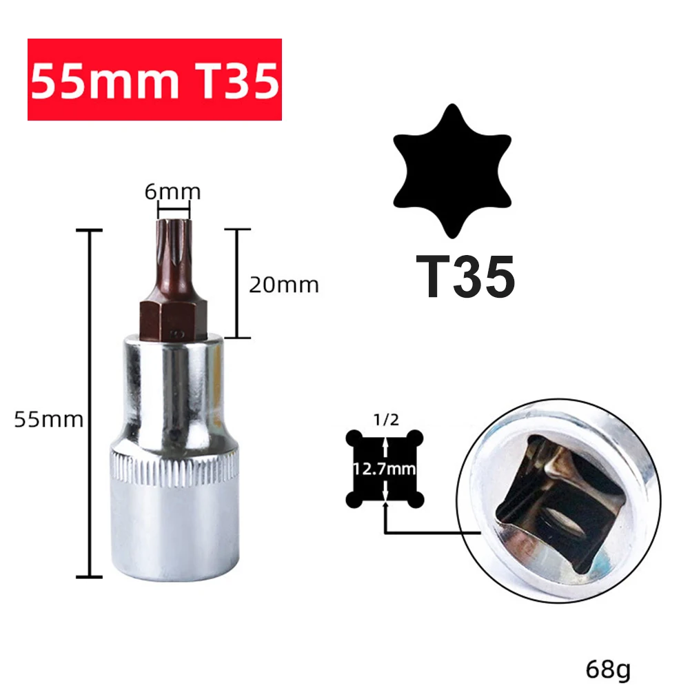 1pc T20-T70 Hex Kopf Schraubendreher Bit Torx Bit Steckdosen 1/2 zoll Steckschlüssel Schlitz Spitze Schraubendreher Bit Hand werkzeuge – Detail 15