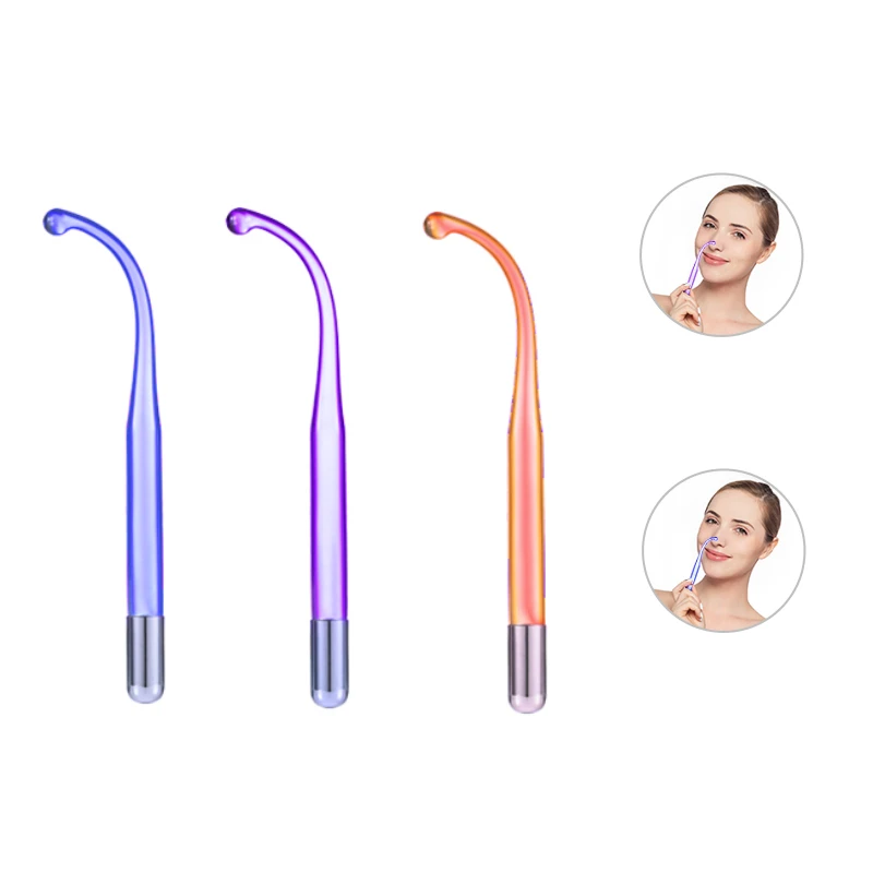 High Frequency Facial Wand Replace Handheld Glass Electrodes For Acne HF Skin Therapy Machine Attachments Argon Violet Nozzles 5