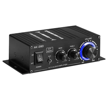 AK280 Mini Digital Sound Amplifier 2.0 Channel 40W+40W HIFI Stereo Audio Power Amplifier for Home Car Bass Treble 1