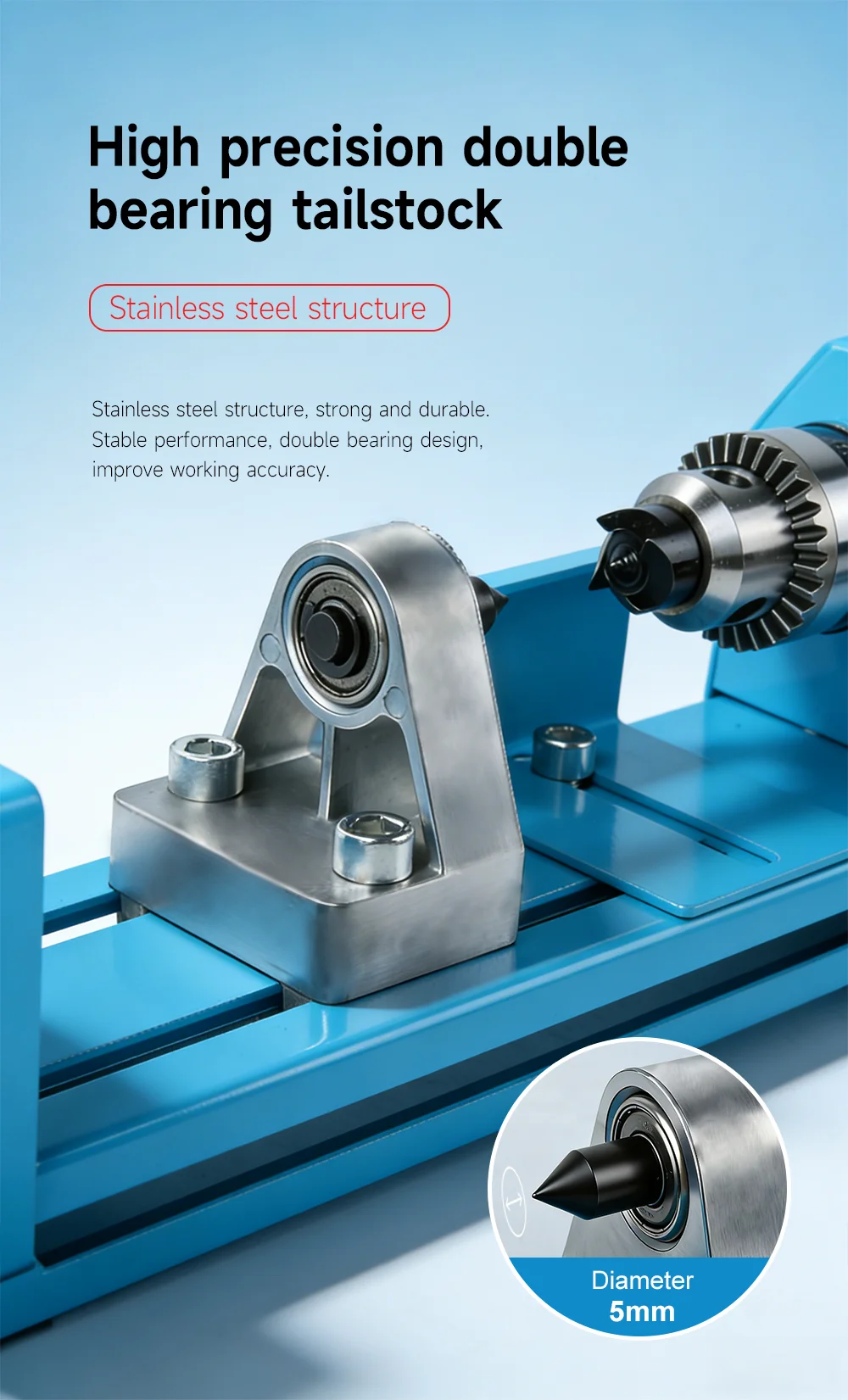 High Torque Mini Wood Lathe Electric Bead Woodworking Lathe 7-Speed Bead Lathe f