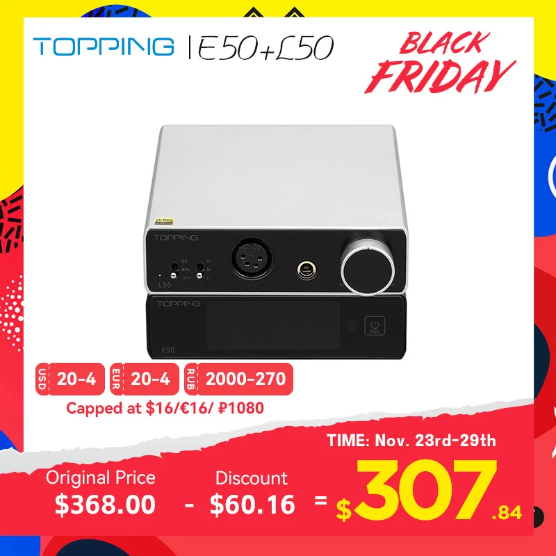 Amplificatore Cuffie Topping L50 - Desktop, Alta Potenza, Argento - Foto 9