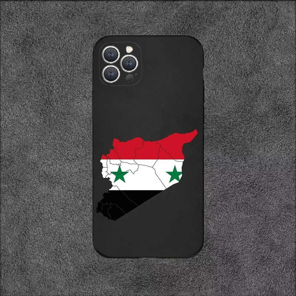 Iphone Case Phone Case Phone Protector Cover Syrian Syria Flag Phone Case For iPhone 15,14,13,12,11,Plus,Pro Max,XS,X,XR,SE,Mini,8,7 Soft Silicone Black Cover
