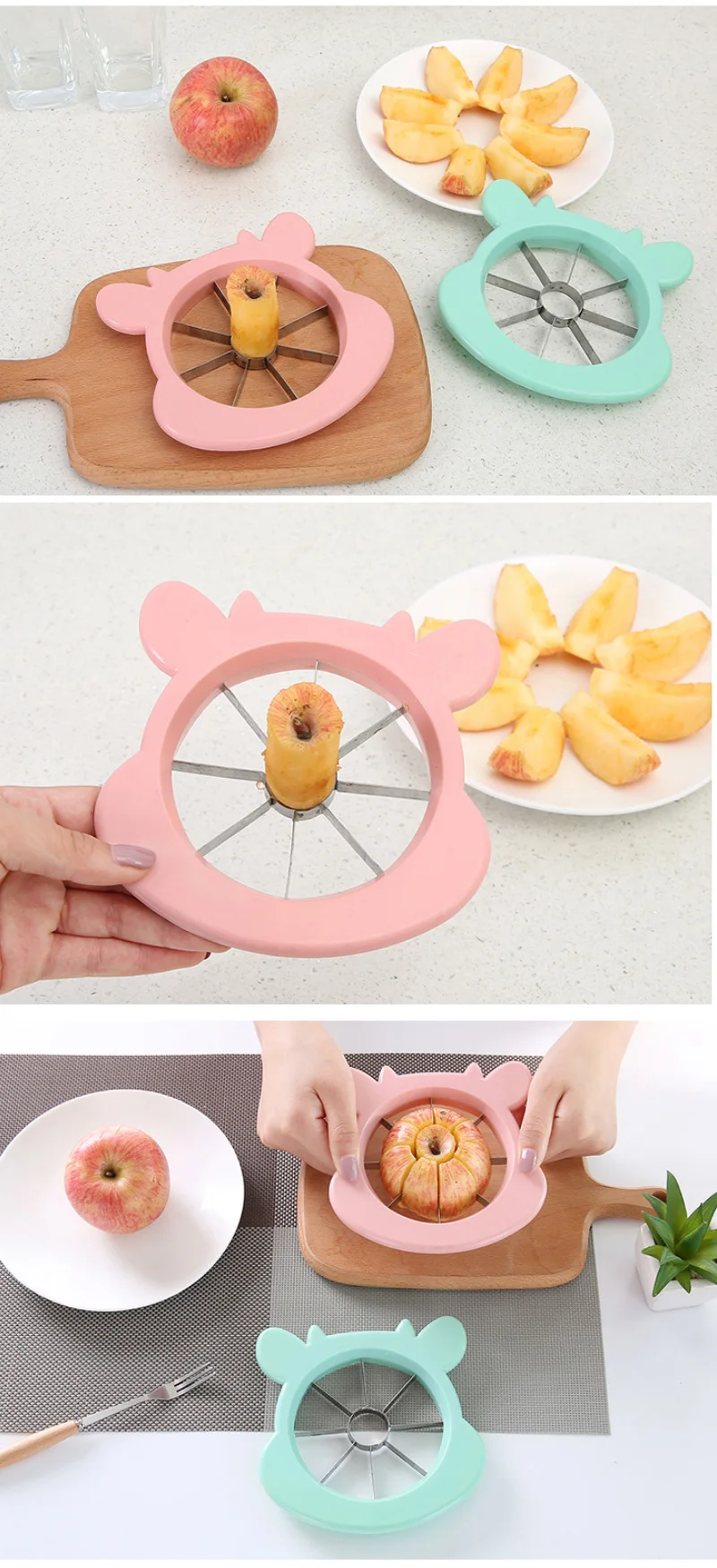 Coupe-pomme Trancheuse 8 Parts - Acier Inoxydable, Coupe Et évide En Un Geste - Pour Fruits, Légumes, Cuisine Rapide