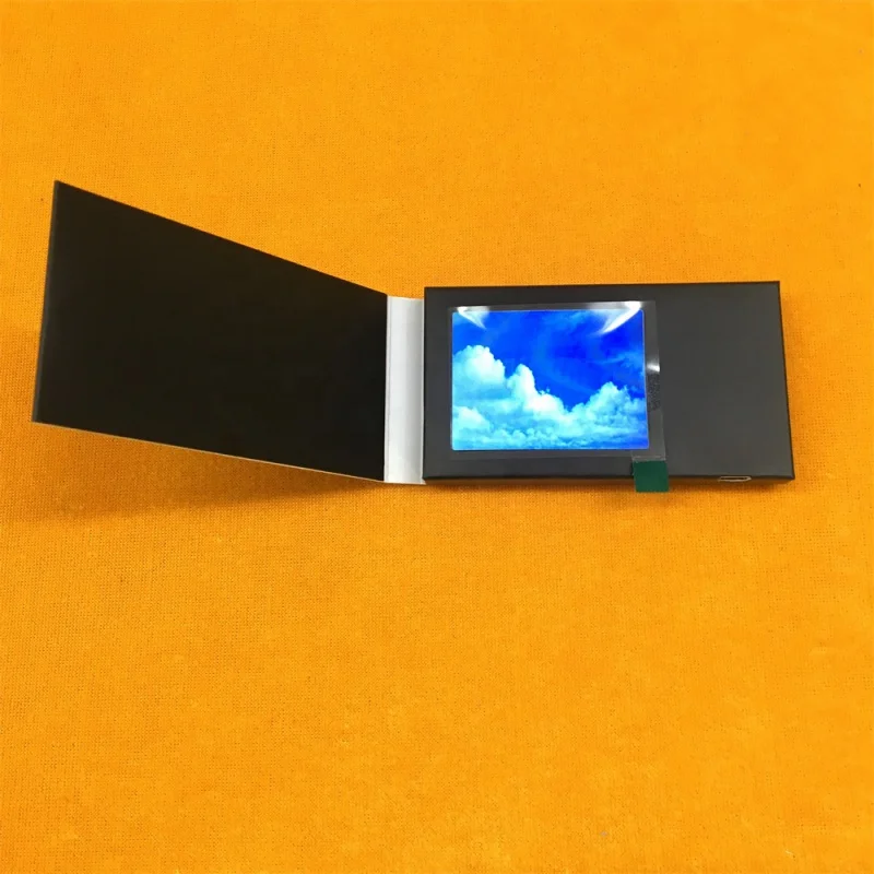 Custom.2.4 인치 비디오 명함 비디오 브로셔, 카탈로그 초대장 디지털 LCD 소책자, 마케팅 MP4 비디오 플레이어, 인사 포