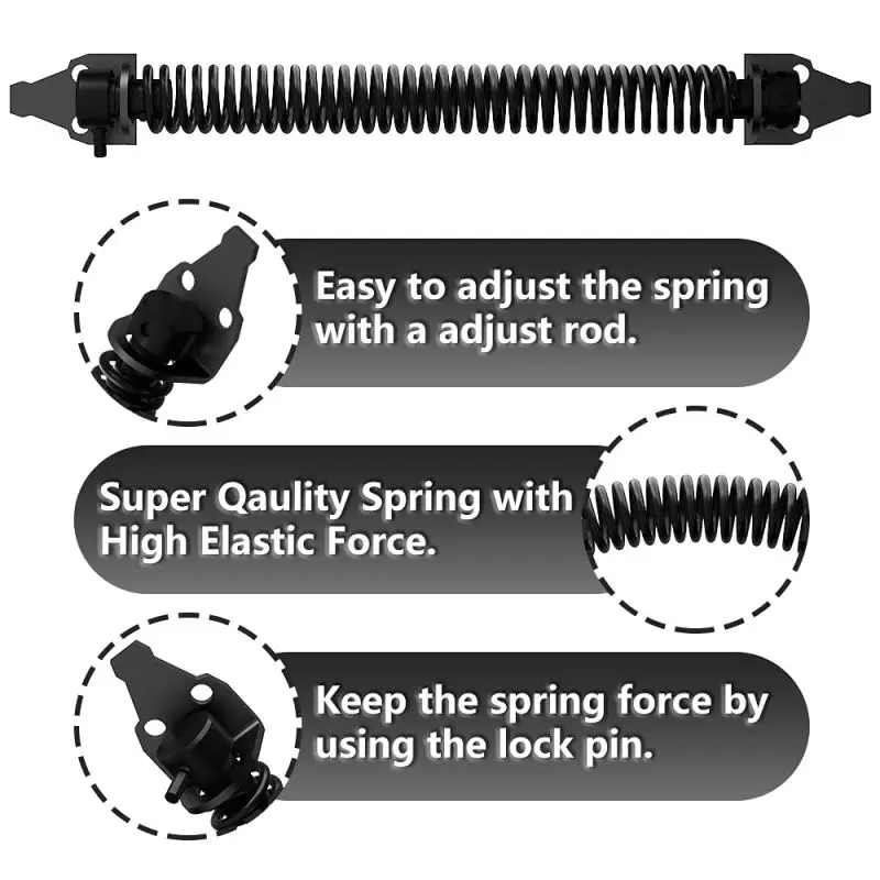 1/2pcs Gate Spring Closer Fence Spring Fence Door Hinges Self Closing Metal Gate Garden