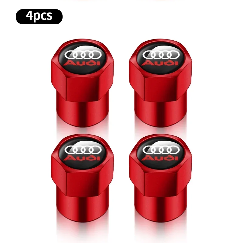 Premium Car Valve Stem Caps with Emblem - Set of 4