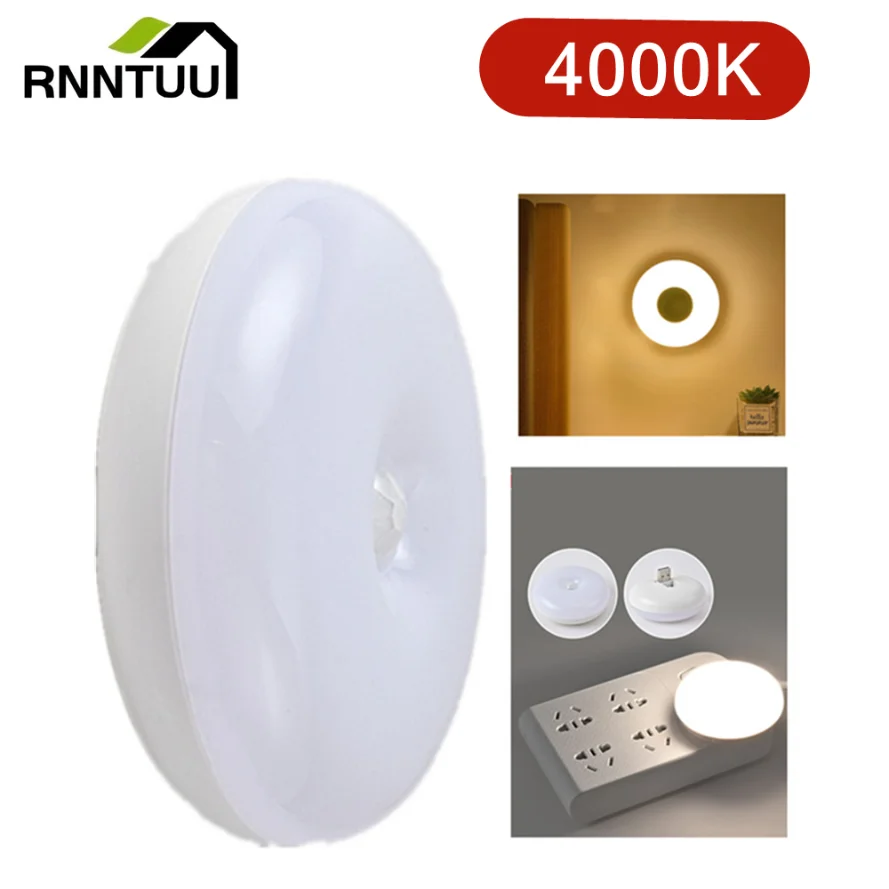 Touch Switch LED Sensor Light Emergency USB Direct insertion Lamp PIR Motion Sensor Night Lights for Bedroom Stair Cabinet