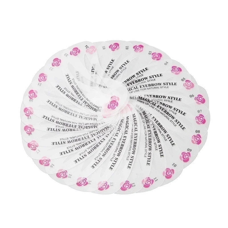 DIY Eyebrow Shaping Stencils Grooming Kit Shaper Template Makeup Tool 24pcs/set eyebrow stencil tool