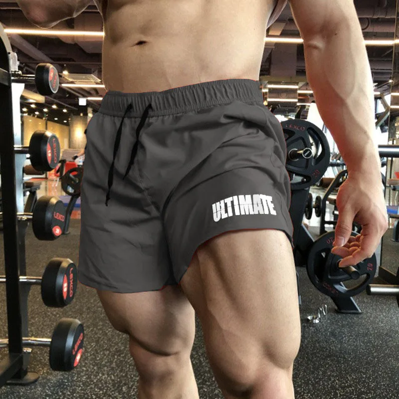Summer sports quick dry three minute shorts men's elastic weight gym bodybuilding muscle hipster training hot pants 6