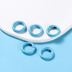 Multi-Color Metal O-Ring Spring Clasp Keychain Clips & Jewelry Connectors (5-Pack) - 41mm x 5pcs (Sky blue)