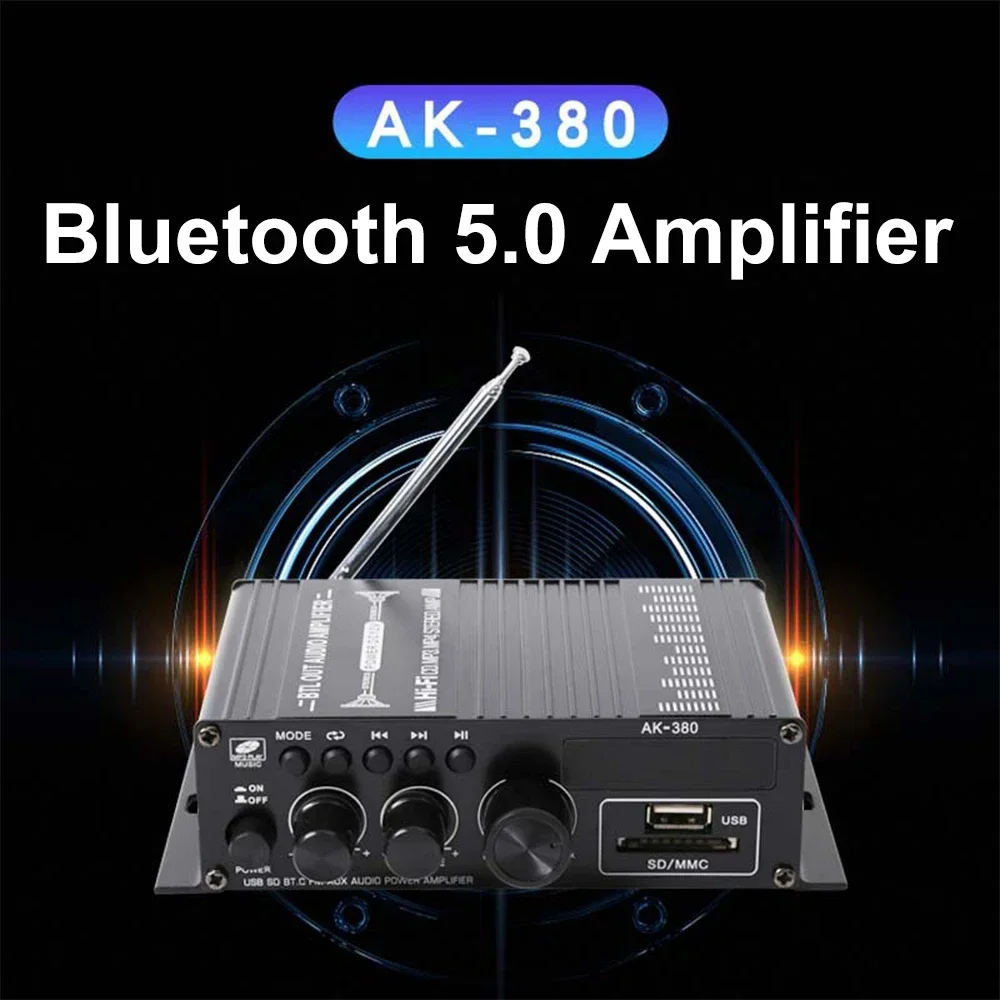 AK-380 オーディオパワーアンプ 2.0 CH HiFi ステレオアンプ