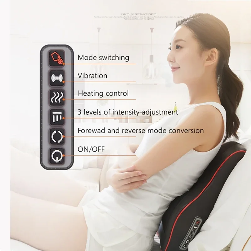 Portable Massage Pillow for Neck Back Shoulder Relief