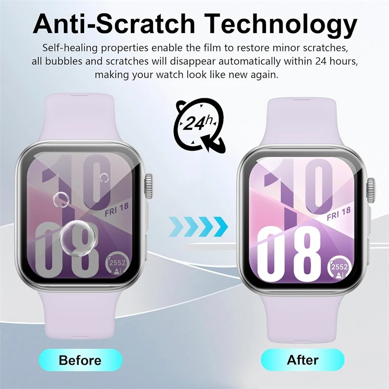 Premium 9D Curved Screen Protector Film for Huawei SmartWatch - Full Coverage, 3-5 Pack