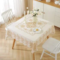 A-D18 Square tablecloth lace tablecloth hot stamping household square tablecloth 2