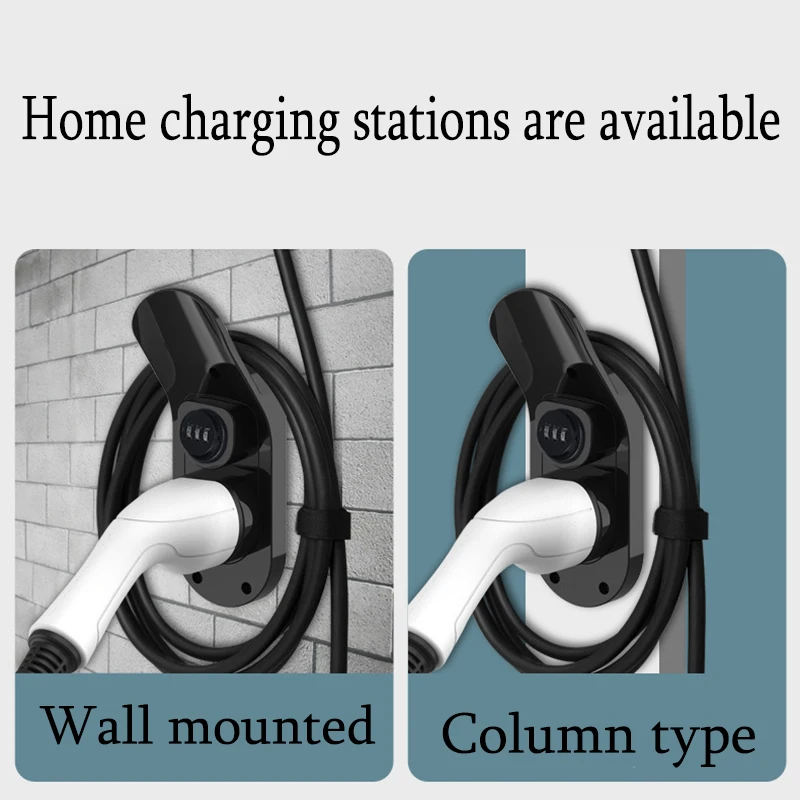 Type 2 Connector EU Plug Electric Car Charging Gun Head Socket Wall Mount Bracket Universal EV Charger Cable Holder ev charger