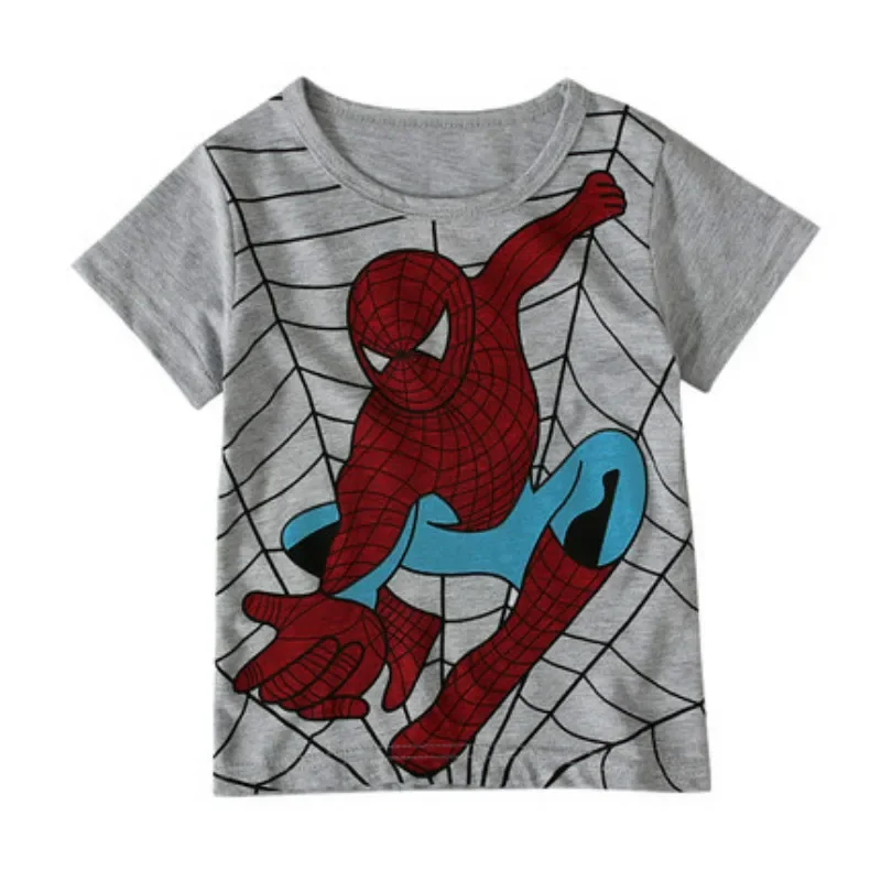Children Short Sleeve TShirts Cartoon Spiderman Headphone Print Baby Boys Girls Design Summer Blouse Tee Pajama Top