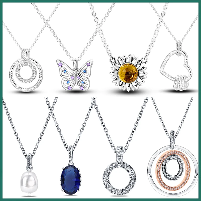 DEPHINI - Collar De Corazón - Plata De Ley 925 - Colgante De