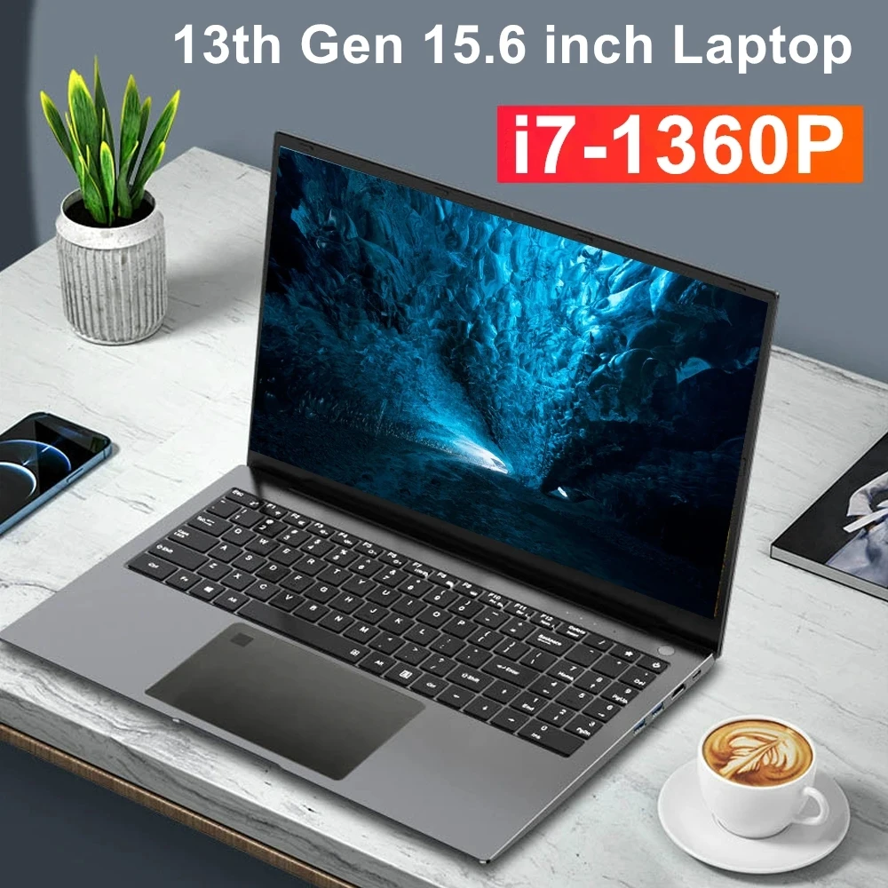 

15.6 Inch IPS Gaming Laptop 13th Gen i7 1360P 1260P FHD NVMe Fingerprint Office Notebook Ultrabook Computer Windows 11 WiFi