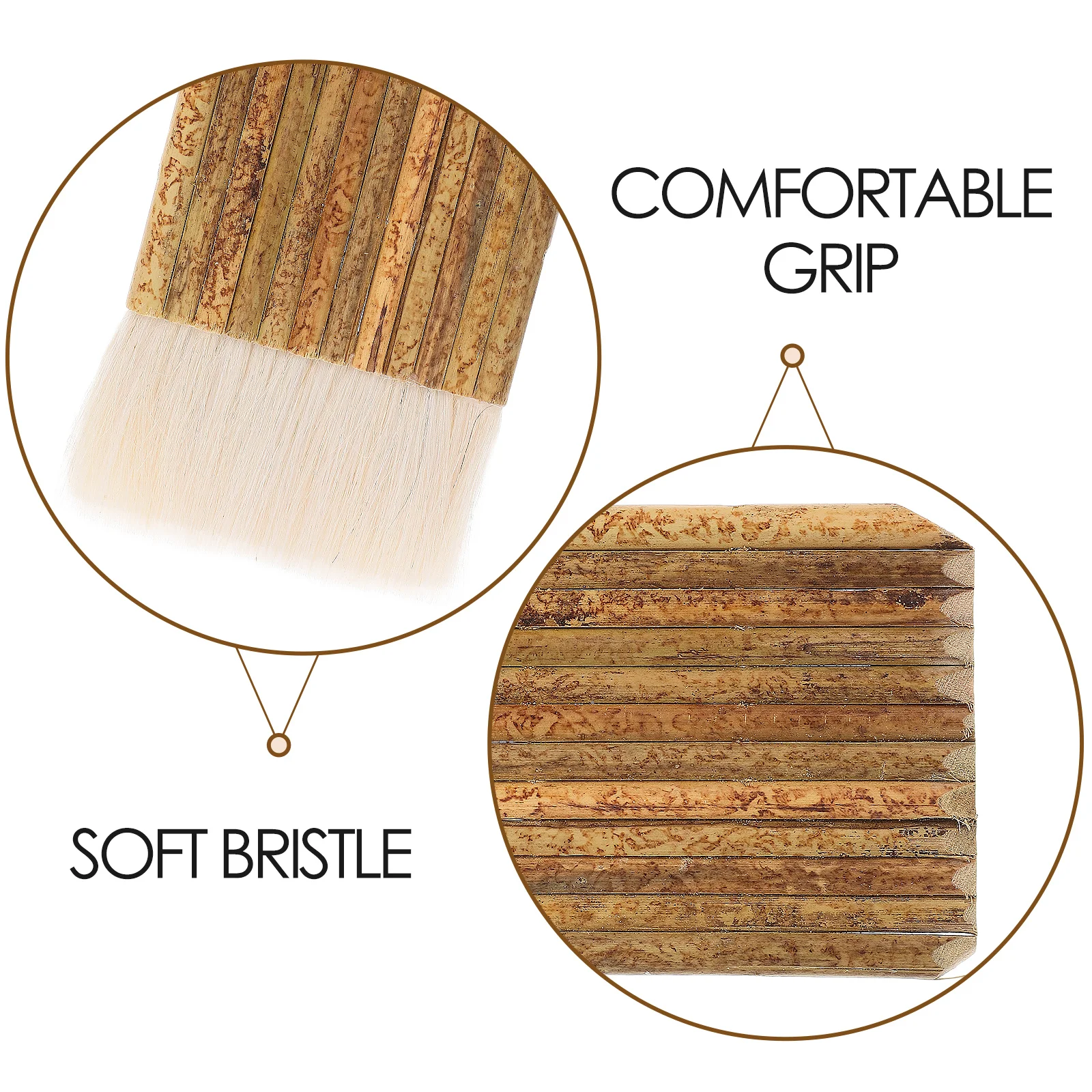 2 Pcs Bamboo Tube Soft Bristle Brush Painting Sheep Hair Hake Wool for Watercolor Pottery Brushes 2