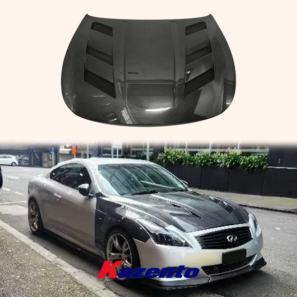 KZ Style Carbon Fiber Front Hood Bonnet for Infiniti G37 2 Door (Coupe Only)