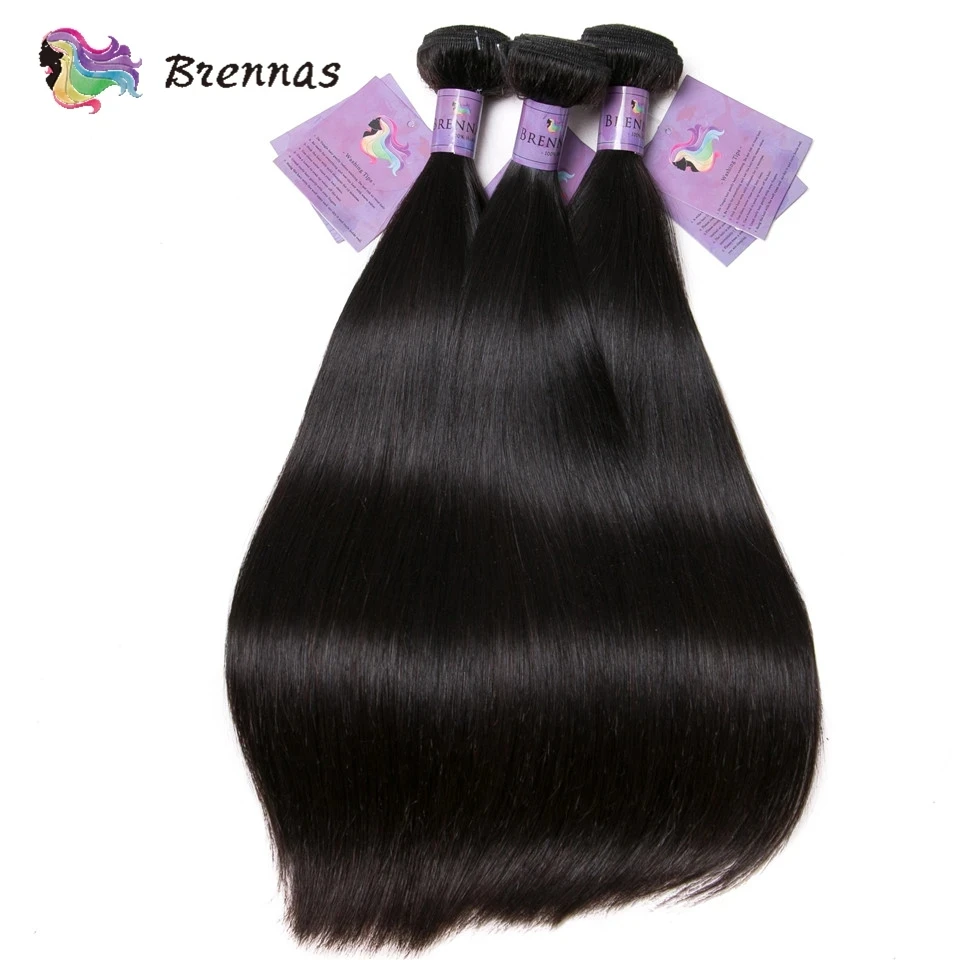 Straight Human Hair Bundles Natural Color Human Hair Brazilian Weaves Extension Straight Bundles For Women