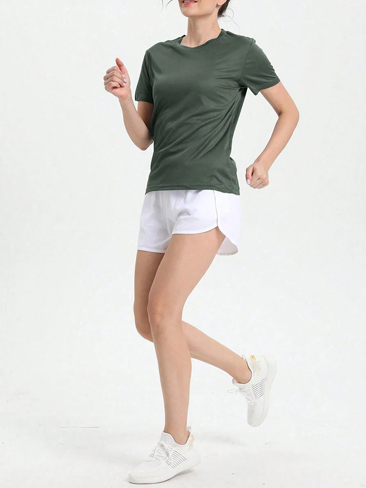 Women's Solid Color Ultralight Quick Dry Sport T-Shirt,Breathable Lightweight  ,Running Gym Compression Shirt 5