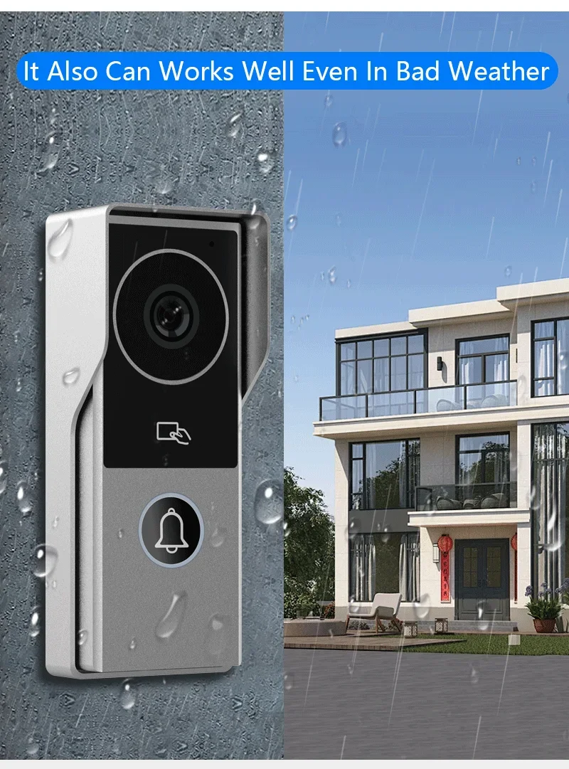 ANJIELO 2 Wire Visiophone Doorbell Video Intercom System for Home Metal Door Pho