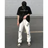 High Street Men's Straight Leg Jeans Black Versatile Casual High Waist Slim Fit American Style Spring Autumn Fashionable Pants