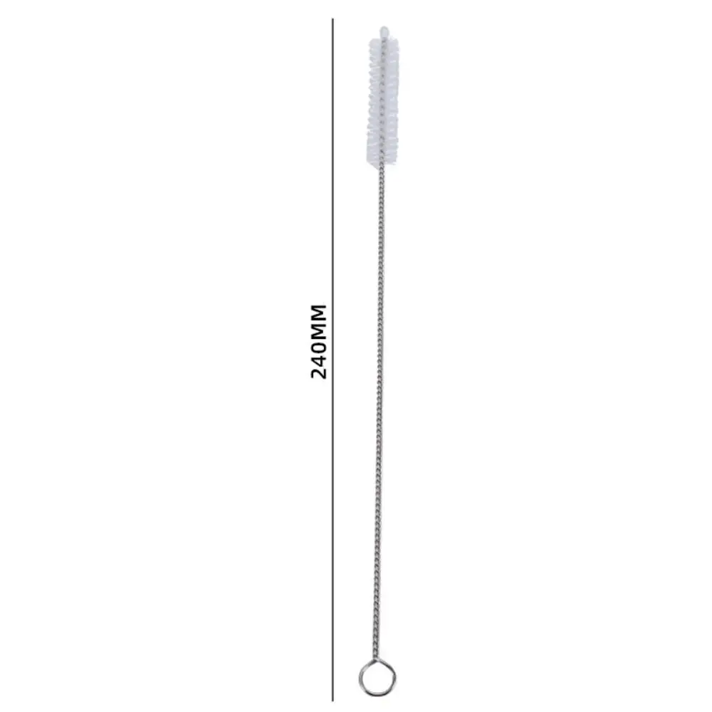 1Pcs Clean Stainless Extended Straw Cleaning Brush Silver Nylon Reusable Straw Soft Hair Bottle Clean Brush Tools