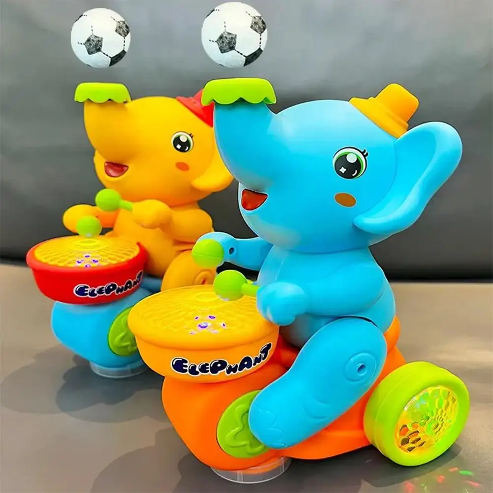 Drumming Elephant Toy, Music Light Drumming Toy Car Cute Toys Car Parent Child Elephant Toy Small Interactive Games Q6Y1 6