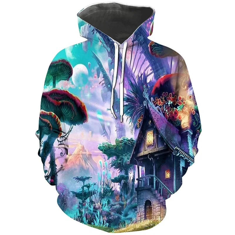 

Colorful Magic Mushroom Hoodie For Men Women 3D Printed Abstract Pattern Pullovers Sweatshirt Casual Long Sleeve Men Hoodies Top