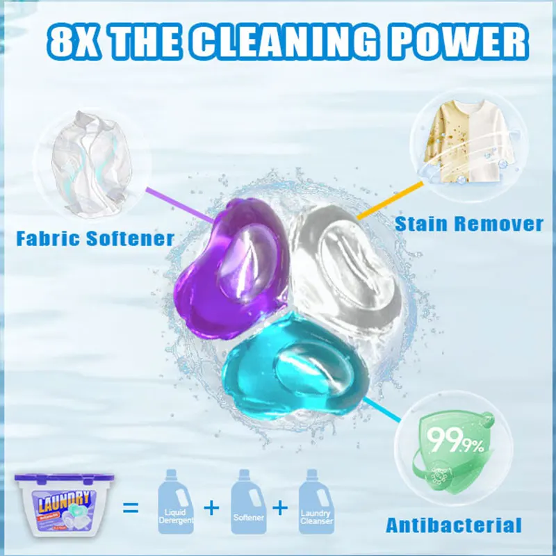 8X Cleaning Power Long Lasting Frangance Soft Protective Clothing Concentrated Laundry Beads Gel for Home Dormitory