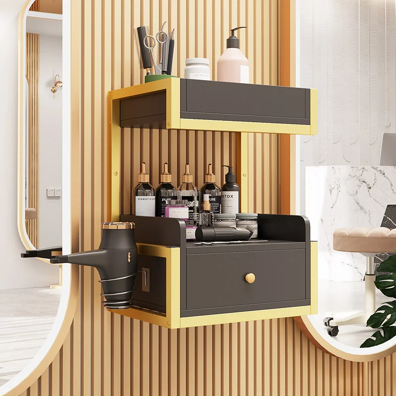

Barbershop Wall Mounted Tool Cabinet Hairdresser Drawer Type Cabinet Clipping Hanging Wall Hair Dryer Storage Cabinet