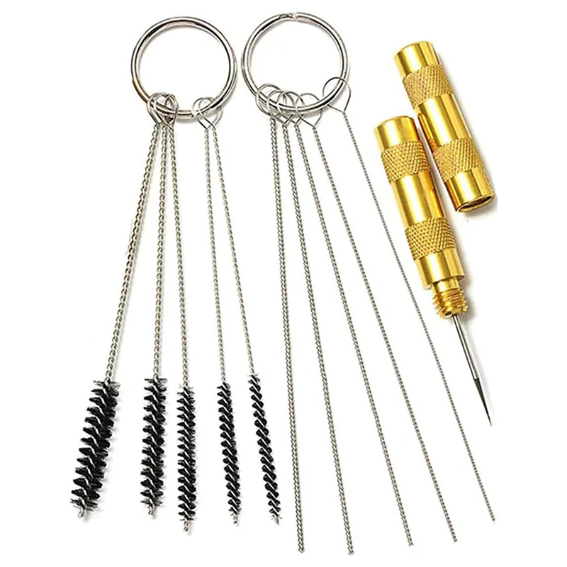 A88K-Airbrush Cleaning Kit Sprayer Cleaning Repair Tool Kit 5 Pcs Needles, 5 Pcs Brushes & 1 Wash Needle