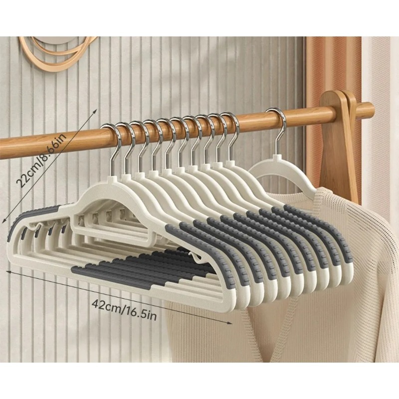 Durable 10PCS Non-Slip Clothes Hangers No Trace Home Organizer Space Saving Creative Dormitory Storage Rack