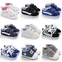 

New fashion boys and girls canvas casual sneakers newborn baby soft bottom non-slip toddler shoes 0-18 months