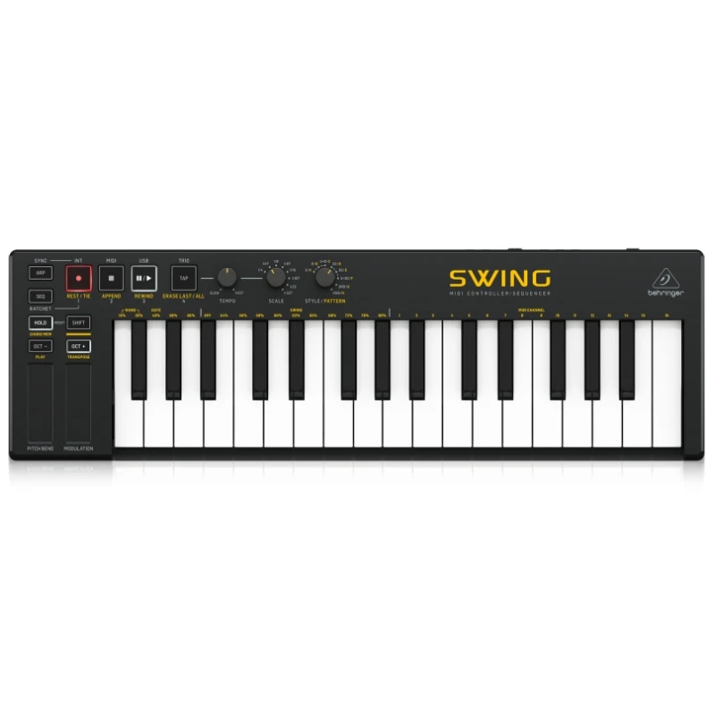 베링거 SWING 32키 USB MIDI 컨트롤러 키보드 (64스텝 폴리포닉 시퀀싱, 코드 및 아르페지에이터 모드 포함)