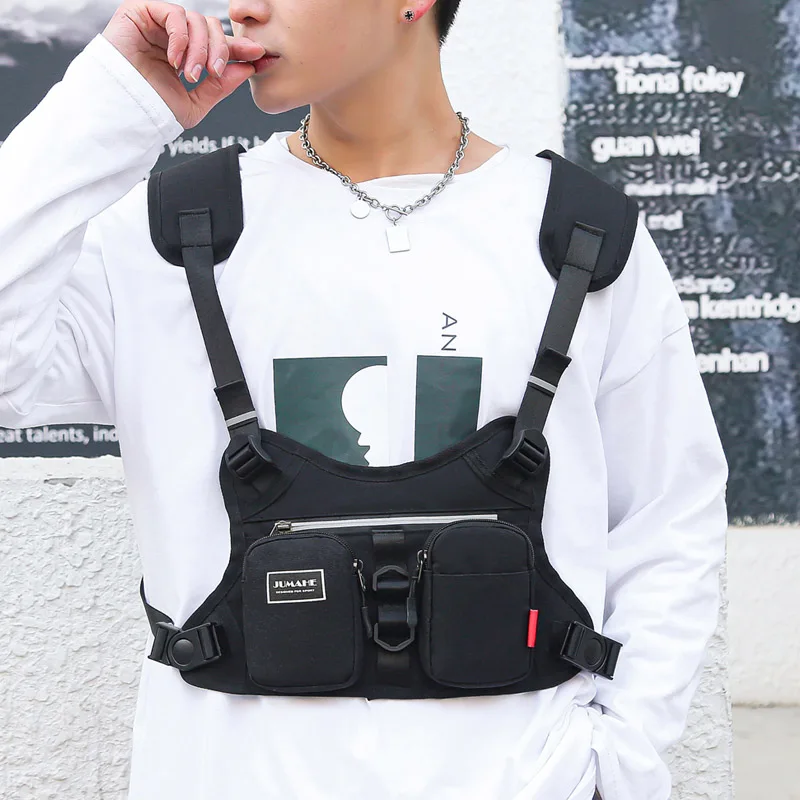 Street Hip-hop Chest Rig Bag 2022 New Sports Vest Bag Fashion Nylon Men  Waist Pack Functional Tactical Chest Bags Phone Pack