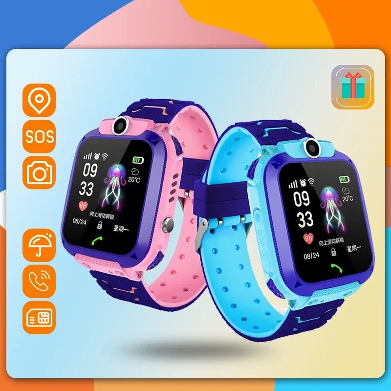 

Kids Smart Watch 2024 New SOS Smartwatch For Children Sim Card LBS Location Photo Waterproof Gift For Boys and Girls IOS Android