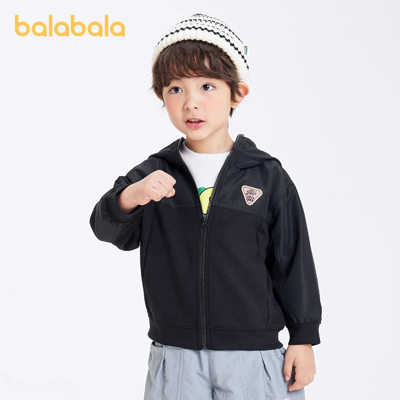 Balabala Toddler 2023 Boy Jacket Spring Trendy Cool Hooded Casual Simple Comfortable Daily Top