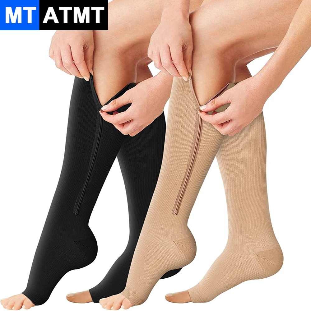 MTATMT 1Pair Sports Zipper Compression Socks Pressure Socks Cycling Running  Women's Slim Legs Varicose Vein Prevention Socks - AliExpress