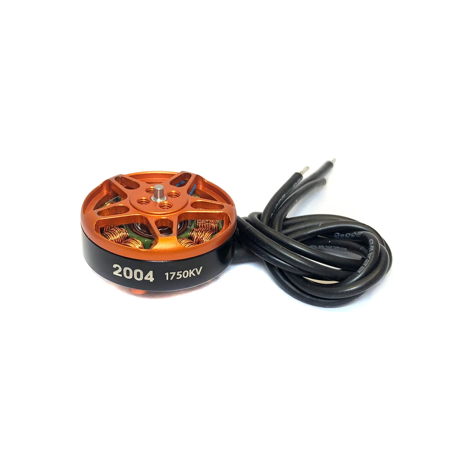 Vue rapprochée d'un moteur brushless 2004 avec stator et aimants, adapté aux drones FPV 3-5 pouces.