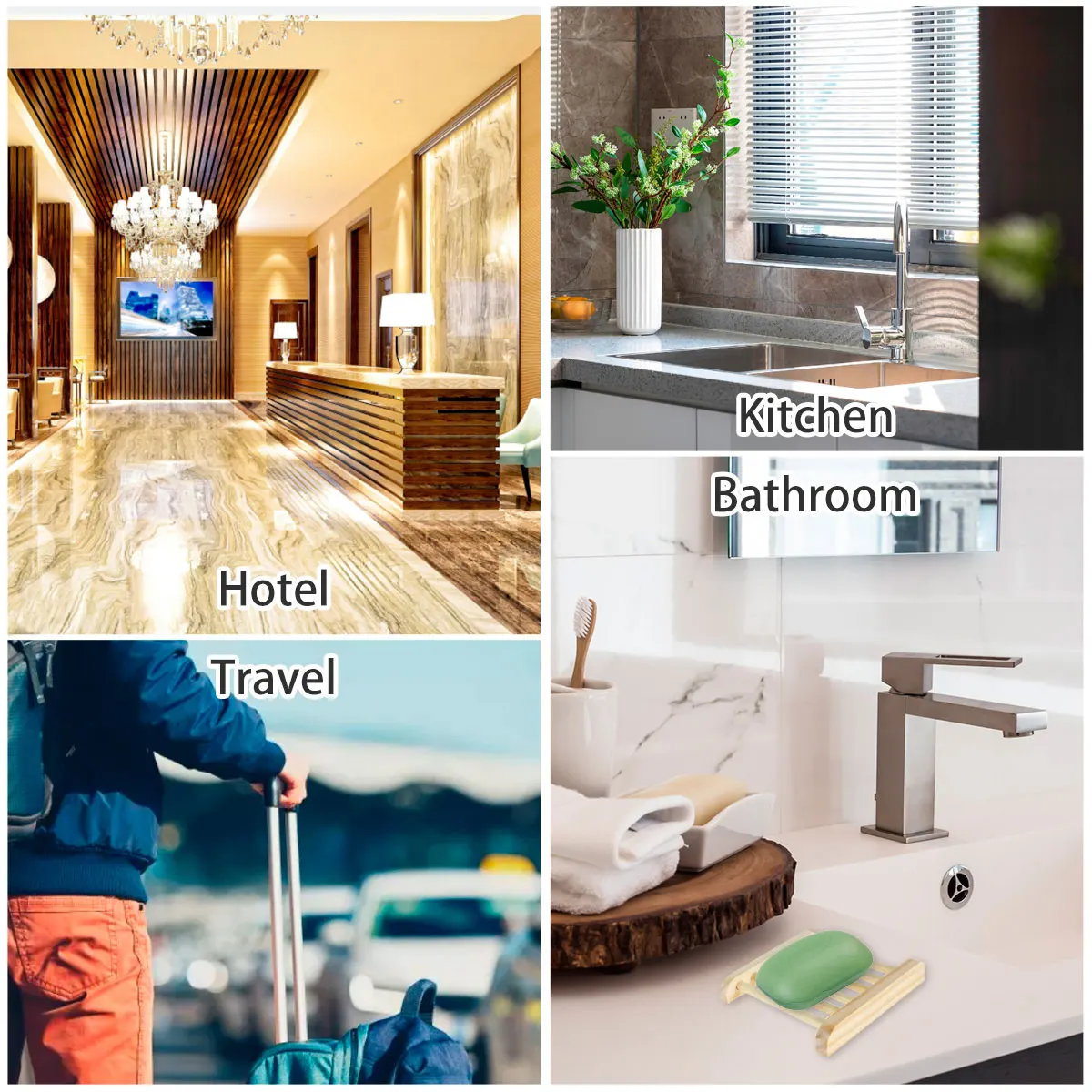 10/20Pcs Wooden Soap Dish for Shower Self Draining Soap Holder Dish Bathroom Soap Tray for Bathroom Kitchen Sink Soap Saver